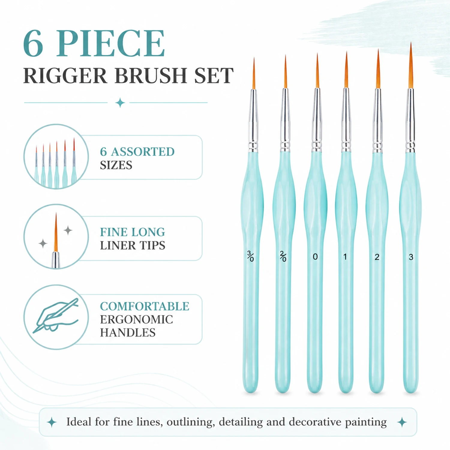 Set di 6 Pennelli per Pittura, - Detailing Brush Set recensione e prezzo